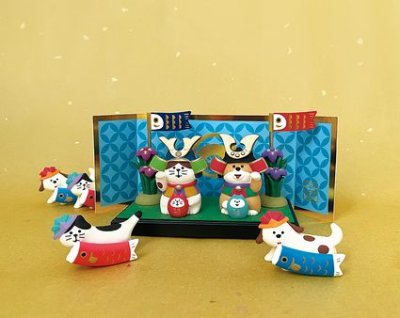 画像1: デコレ　コンコンブル　端午の福重ね招きわんこ