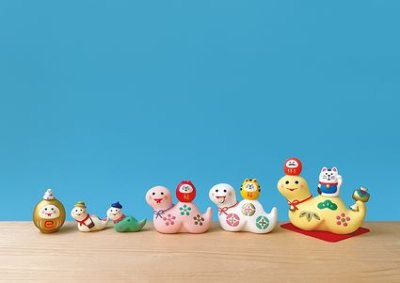 画像2: デコレ　コンコンブル　猫だるま乗せへび　福猫開運
