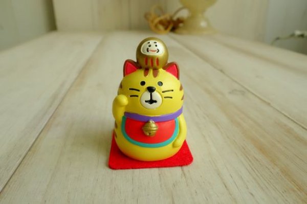 画像1: デコレ　コンコンブル　のせのせ招き猫　とら (1)