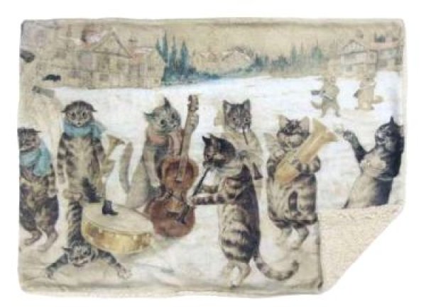 画像1: ボアブランケット　ファニーキャット　オーケストラ (1)