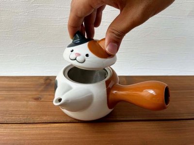 画像1: デコレ　猫急須