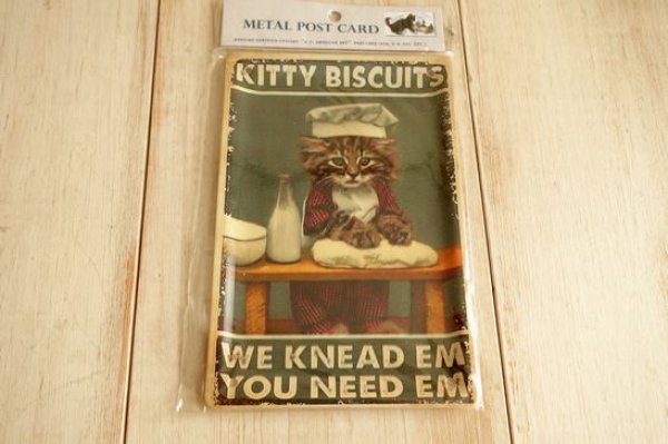 画像1: メタルポストカード　KITTY　BISCUITS (1)