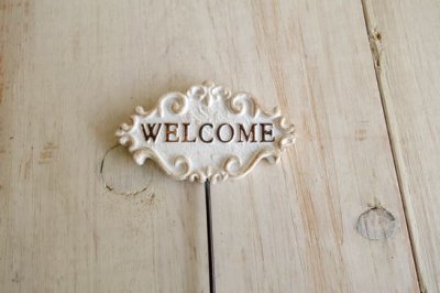 画像1: アンティークガーデンピック WELCOME WH