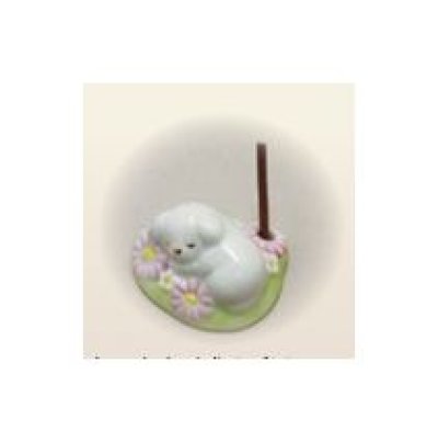 画像1: お香立て　ねむり犬　青