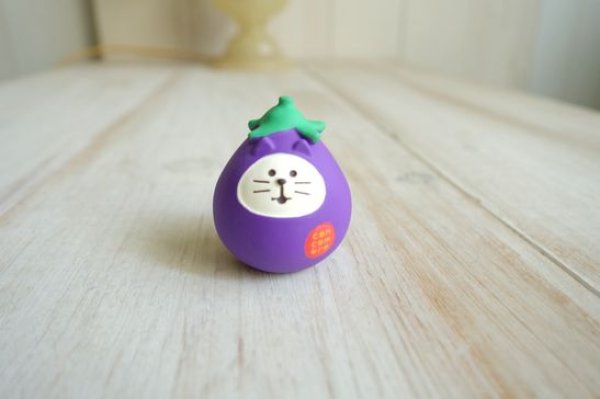 画像1: デコレ　コンコンブル　おやさい猫だるま　なす (1)