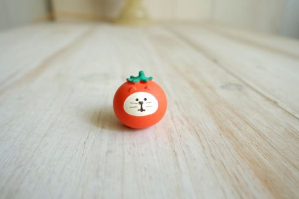 画像1: デコレ　コンコンブル　おやさい猫だるま　ミニとまと赤 (1)