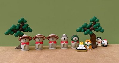 画像1: デコレ　コンコンブル　笠猫地蔵（笠付き）