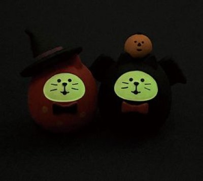 画像2: デコレ　コンコンブル　ハロウィン猫だるま　パーティーこうもり