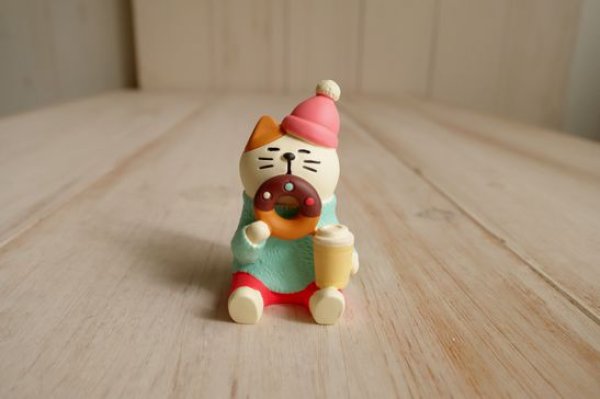 画像1: デコレ　コンコンブル　しあわせドーナツ猫 (1)