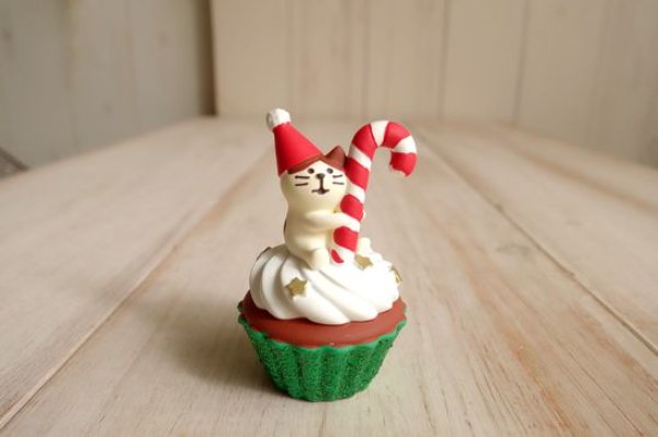画像1: デコレ コンコンブル　クリスマスカップケーキ　ちびねこ (1)