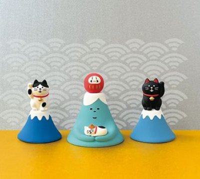 画像1: デコレ　コンコンブル　富士山招き猫　はちわれ