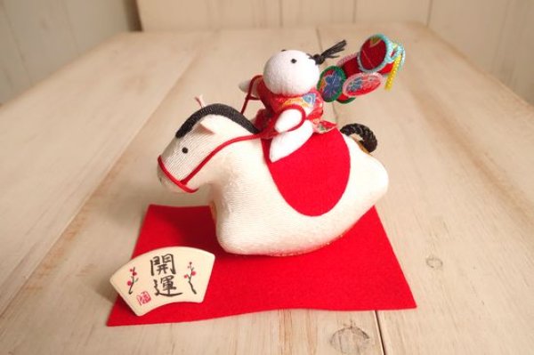 画像1: ちりめんゆらゆら午乗りわらべ (1)