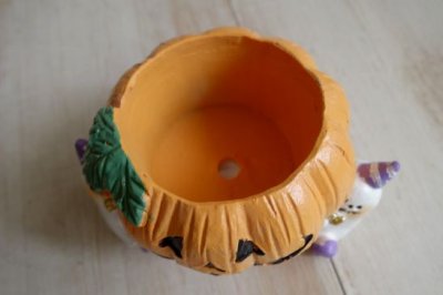 画像1: ハロウィンレジンポット　ジャックオーランタン