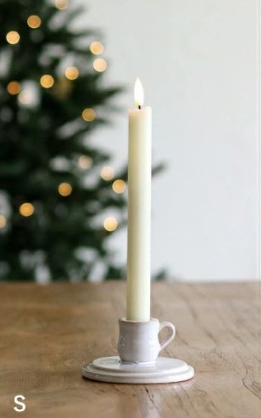 画像1: LEDキャンドルライト 磁器スタンドセット　S (1)