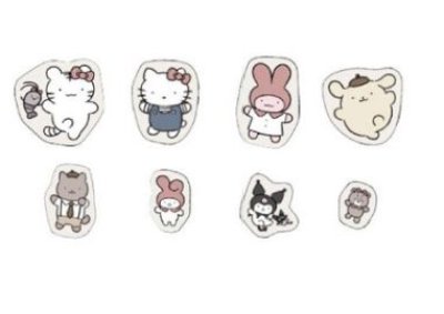 画像1: ぷっくりシール　ホワイトタイガー×ブラックタイガー×サンリオキャラクターズ　BE