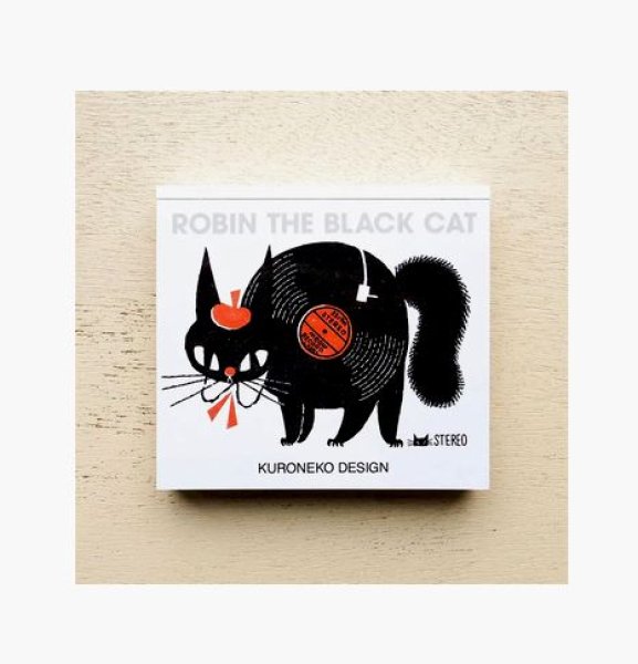 画像1: ブロックメモ　黒ねこ意匠　ROBIN THE BLACK CAT (1)