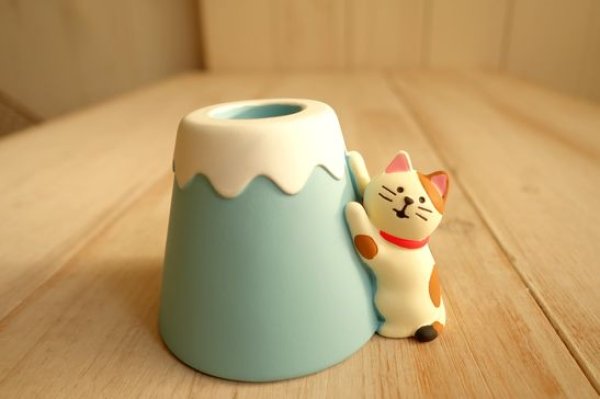 画像1: デコレ　コンコンブル　富士でつめとぎペンスタンド　三毛猫 (1)