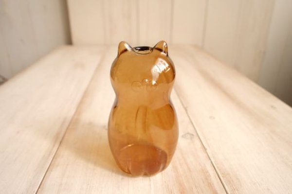 画像1: デコレ　Glass cat vase　Brown (1)