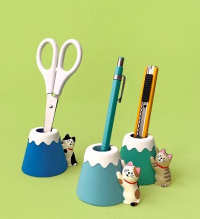 画像1: デコレ　コンコンブル　富士でつめとぎペンスタンド　はちわれ猫