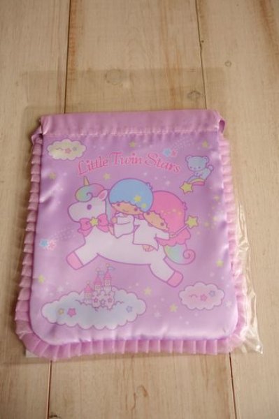 画像1: リトルツインスターズ　フリル巾着　ユニコーン (1)