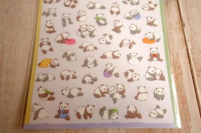 画像1: プチフワステッカー　パンダ