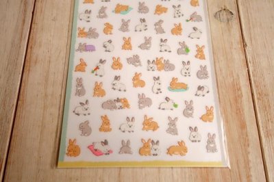 画像2: プチフワステッカー　ウサギ