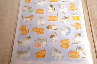 画像1: マメマメアニマルステッカー　ネコ