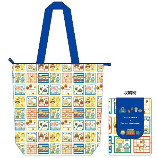 画像1: mizutama×sanrio　3ルームマチつきエコバック　ブルー (1)