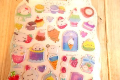 画像1: キラキラぷくぷくシール　my bird