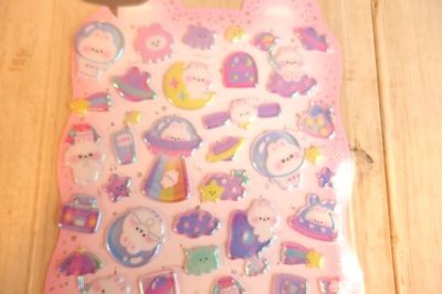 画像1: キラキラぷくぷくシール　my rabbit