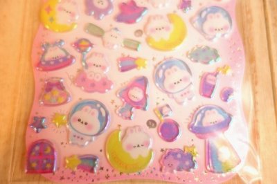 画像2: キラキラぷくぷくシール　my rabbit