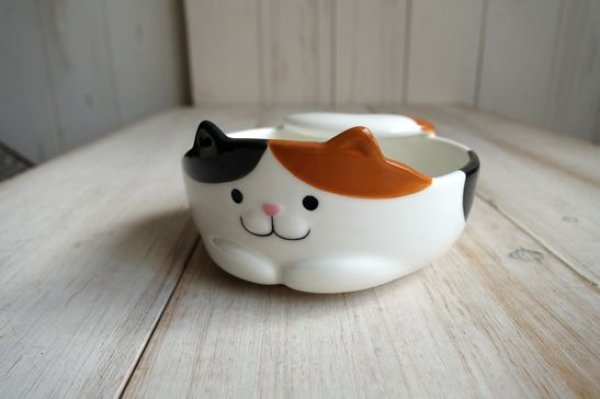 画像1: デコレ　猫のお玉ホルダー　みけ (1)