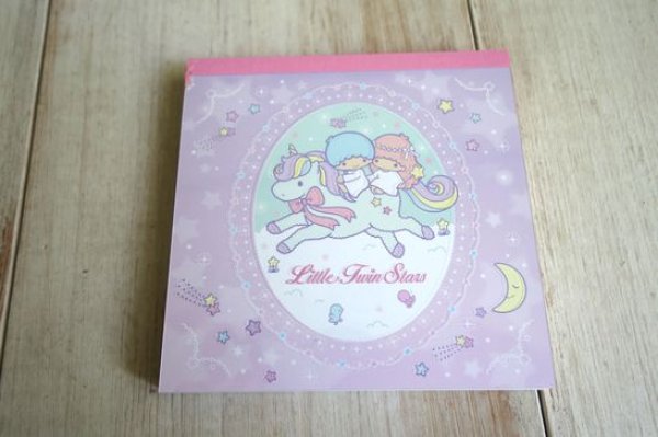 画像1: スクエアメモ　リトルツインスターズ　ラベンダー (1)