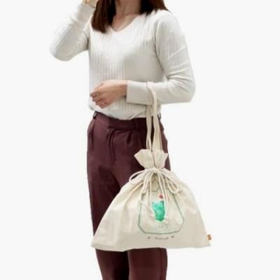 画像1: ビッグ巾着バッグ　クラッシックソーダ