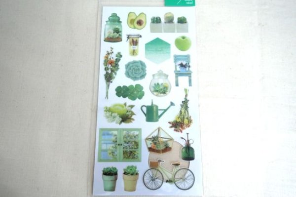 画像1: シアーフォトモチーフシール　グリーン (1)