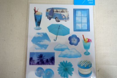 画像1: シアーフォトモチーフシール　ブルー