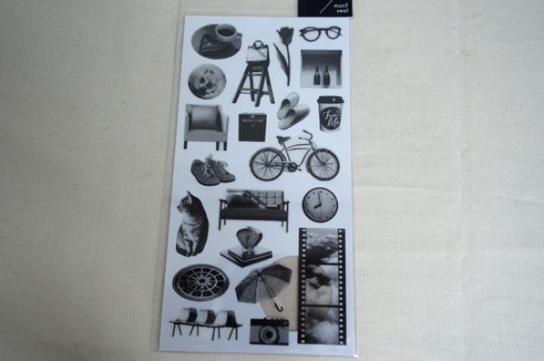 画像1: シアーフォトモチーフシール　モノクローム (1)