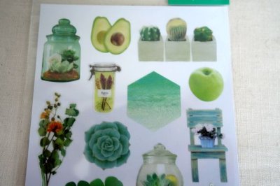 画像1: シアーフォトモチーフシール　グリーン