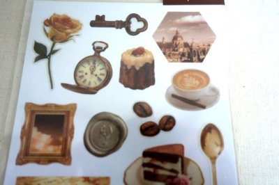 画像1: シアーフォトモチーフシール　ブラウン