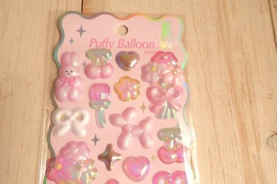 画像1: クーリア　パフィーバルーンステッカー　ピンク