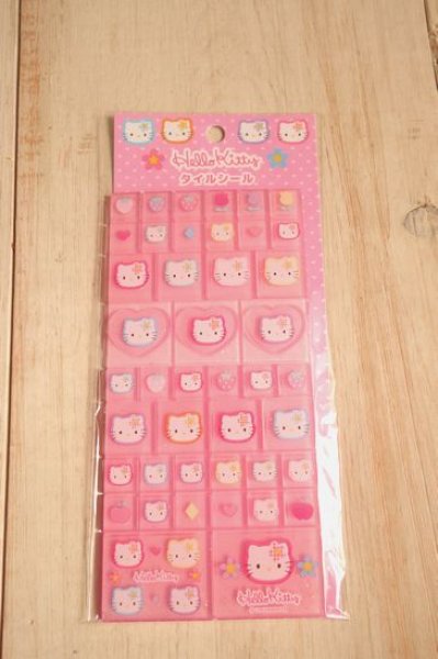 画像1: ハローキティ90's　タイルシール　カオハナ (1)