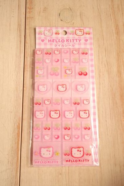 画像1: ハローキティ90's　タイルシール　チェリー (1)