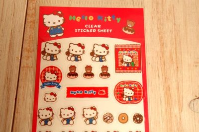 画像1: おやつパーティー透明シールシート　ハローキティ