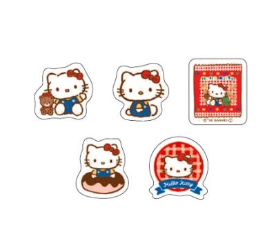 画像1: おやつパーティー和紙フレークシール　ハローキティ
