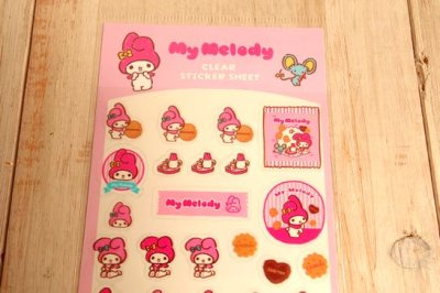 画像1: おやつパーティー透明シールシート　マイメロディ