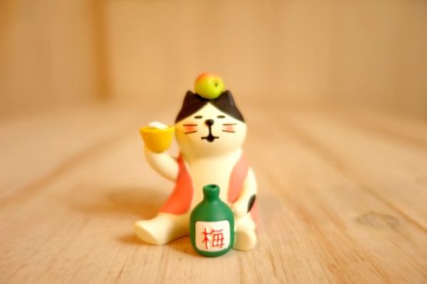 画像1: デコレ　コンコンブル　梅酒で乾杯猫 (1)