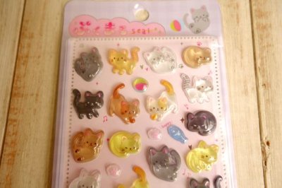 画像1: ぷくまるシール　ぷくねこ