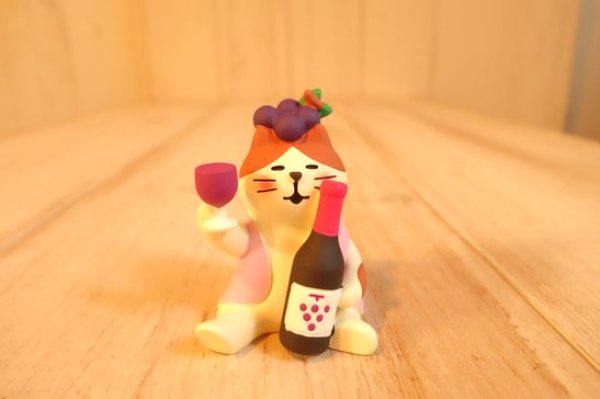 画像1: デコレ　コンコンブル　ほろ酔いぶどう酒猫　赤 (1)