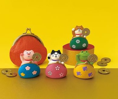 画像1: デコレ　コンコンブル　ひょっこり金運がま口　招きかえる