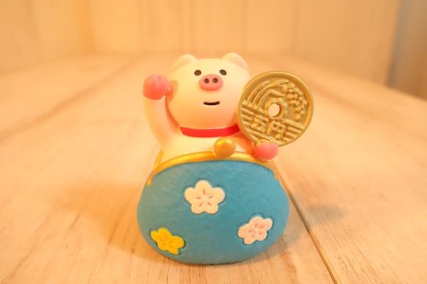 画像1: デコレ　コンコンブル　ひょっこり金運がま口　招きぶた (1)